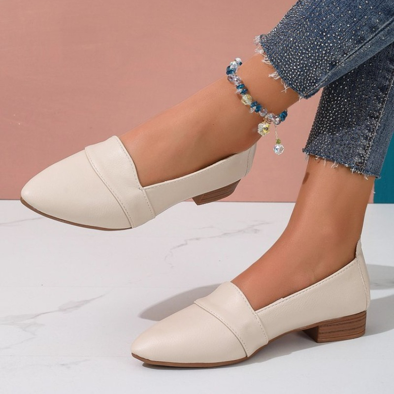 Women'S Shoes - Wsuwane buty damskie, płaskie, jednokolorowe, z