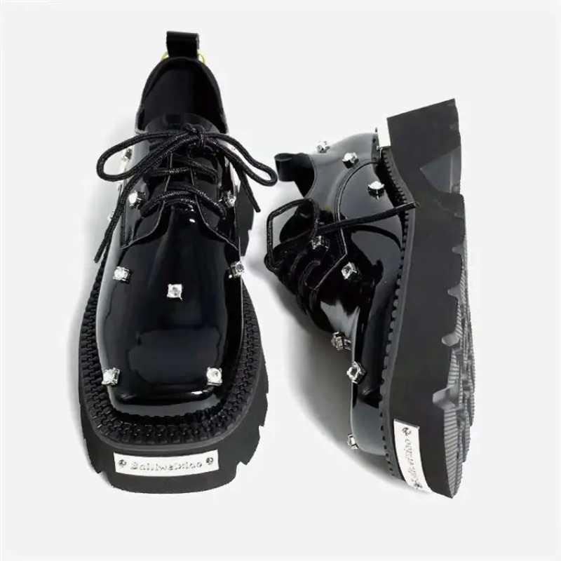 Sandals - Damskie mokasyny Kryształowa platforma Grube Mary